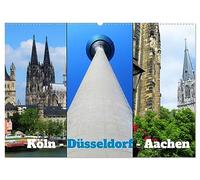 Köln, Düsseldorf, Aachen (Wandkalender 2026 DIN A2 quer), CALVENDO Monatskalender: Die in der Metropolregion Rheinland liegenden Städte Köln, ... Stadtvierteln und dem prägenden Fluss Rhein.