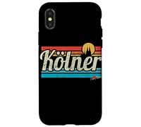 Kölner Cologne Lettrage Rétro Vintage Surfeur Sunset Köln Coque pour iPhone X/XS