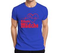 Kölsche T-shirt pour fille Motif cathédrale de Cologne avec battement de cœur Carnaval cinquième saison, bleu, S