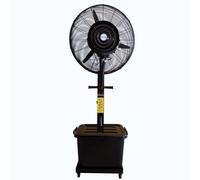 KOEM Ventilateur nébuliseur Magnum noir électrique à pied oscillant refroidisseur longue distance à 3 vitesses avec réservoir et roues pour usage civil et industriel