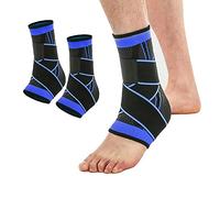 KOEMCY 1 Paire Attelle Cheville Sport, Chevillere Entorse, Chevillère, Soutien du Tendinite Tendon Achille et Fasciite Plantaire, Stabilise les Ligaments, Soulage le Gonflement de la Douleur (Bleu)