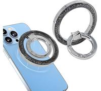 KOEMCY Anneau Magnétique Support Téléphone Paillettes Brillantes Rotation 360° Bague Aimantée Smartphone Plaque Métallique Incluse