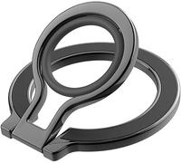 KOEMCY Anneau Telephone Portable Anneau Magnet Ring Bague Telephone Portable Magnetic Phone Holder Magnetique en Silicone Support Telephone Magnet(Noir)