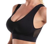 KOEMCY Brassiere Sport Femme Respirante Soutien Gorge Maintien Fort Brassière Confortable sans Armature Coton sous Vetements Sportif Mesh Design Fitness Yoga Running
