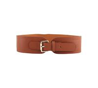 KOEMCY Ceinture Corset Élastique Large Ajustable Boucle Dorée Accessoire Taille Haute Élégant Cuir Synthétique Classique Femme