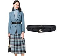 KOEMCY Ceinture Large Femme Ajustable Élégante Accessoire Taille Boucle Métallique Cuir Véritable Haute Couture Vêtement Quotidien