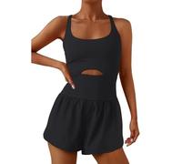 KOEMCY Combinaison Femme Courte Combishort sans Manches Sexy Une Pièce Débardeur Décontracté Stretch Jumpsuit pour Yoga Sport Fitness (XL)