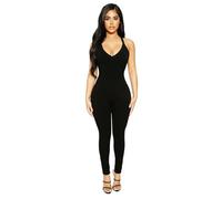 KOEMCY Combinaison Sport Femme Ete Bretelles Jumpsuit Moulant sans Manches Combishort Ensemble Pantalon Fluide Combinaisons Ete chic pour Soirée Yoga