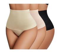 KOEMCY Culotte Gainante Femme 3 Pièces Panty Invisible à Taille Haute Gaine Amincissante Respirable Confortable Ventre Plat Anti Frottement Cuisse Slip Shapewear Shorts (S)