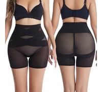 KOEMCY Culotte Gainante Femme Ventre Plat Culotte Gainante Amincissante Taille Haute Shorty Anti Frottement Cuisse Invisible Robe sous Jupe (Noir/L)