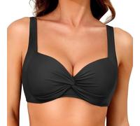 KOEMCY Femmes Hauts de Bikini Haut de Bikini Push-Up avec Rembourrage et Bretelles Réglables Bikini Sexy pour la Natation et Le Surf（L）