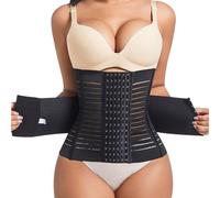 KOEMCY Gaine Ventre Plat Femme Amincissante Serres Taille Body Sculptant Réglable Minceur Ceinture de Sudation Formateur Post Accouchement (Noir/L)