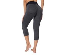 KOEMCY Leggings Femme Motif Géométrique Legging de Sport Taille Haute Pantalon Capri Compression Push up Anti Cellulite Sportswear Respirant Confort Quotidien Yoga Running Fitness