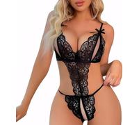 KOEMCY Lingerie Sexy Femme Coquine Hot Body Dentelle Tenue Érotique Combinaison Nuisette Ensemble Bodystocking sous Vetements