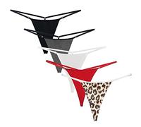 KOEMCY Lot 5 Culottes Femme String Invisible sans Couture Confort Quotidien Sousvêtement Respirant Doux Élastique Multicolore