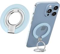 Koemcy Poignée pour Téléphone Portable en Métal Et Silicone Support Rotatif À 360 Degrés Anneau De Maintien pour Smartphone Accessoire Ergonomique Et Pratique(Blue)