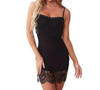 KOEMCY Robe de Nuit Femme Bretelles Fines Nuisette Dentelle Vêtement de Nuit Élégant Tenue de Sommeil Confortable Combinaison Nuit Chic Vêtements Détente