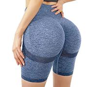 KOEMCY Short Femme Sport Ete Leggings Court Cycliste Running Fitness Taille Haute sans Couture Push up Yoga Shorts Compression Sportswear Respirant Séchage Rapide