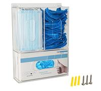KOEMEHR Porte-Distributeur de boîte à Gants jetable Support Mural Triple Porte-Gants Distributeur de Filet à Cheveux avec Couvercle pour Service Alimentaire, Laboratoire, Cabinet médical