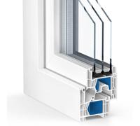 Kömmerling 76 MD, fenêtre pvc, blanc RAL 9016, 500 x 500 mm, 1 vantail vitrage fixe, configurer individuellement