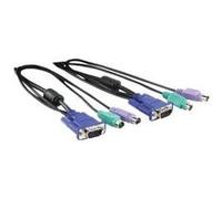 König Câble KVM 2-en-1 CMP-KVMCAB15 — PS/2 + VGA (HD-15) M/M 3 m Noir