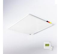 Könighaus Chauffage d’appoint infrarouge - 300 W, kit complet avec thermostat radio ✓ Chauffage au plafond ✓ Chauffage électrique efficace ✓ + 5 ans garantie fabricant ✓ Protection anti surchauffe