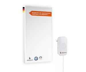 Könighaus Chauffage d’appoint infrarouge - 600 W avec ✓ Double protection anti surchauffe ✓ Radiateur à température en 2 à 4 min ✓ Pour un montage mural ✓ in ilaire smart thermostat