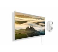 Könighaus Chauffage d’appoint infrarouge avec photo - 1200 W + Smart Thermostat connecté & appli Könighaus - Chauffage mural infrarouge économe avec motif - Cadre blanc (09. Paysage de Toscane)