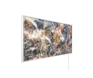 Könighaus chauffage image infrarouge 1200W | Garantie 5 ans | Double protection surchauffe | Corps ultra-plat pour pièces 18-29 m² | Motif : 08. Pierre naturelle | Cadre blanc