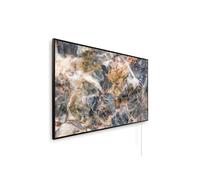 Könighaus chauffage image infrarouge 600W | Garantie 5 ans | Double protection surchauffe | Corps ultra-plat pour pièces 8-16 m² | Motif : 08. Pierre naturelle | Cadre noir
