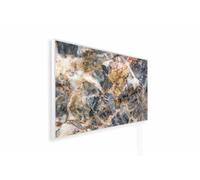 Könighaus chauffage image infrarouge 600W | Garantie 5 ans | Double protection surchauffe | Corps ultra-plat pour pièces 8-16 m² | Motif : 08. Pierre naturelle | Cadre blanc