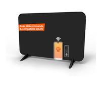 Könighaus Chauffage infrarouge dual intelligent 450 W avec contrôle Wi-Fi via application et télécommande, comprenant des pieds porte-serviettes et le matériel de fixation. Couleur : Noir