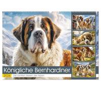 Königliche Bernhardiner. Die sanften Riesen der Alpen (Wandkalender 2026 DIN A2 quer), CALVENDO Monatskalender: Eine stimmungsvolle Begegnung mit Hunden die das Herz berühren