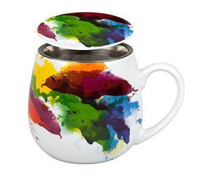 Könitz 1151431694 Tea for One Tasse, Porcelaine, Multicolore, 13,2 x 8,2 x 9,7 cm