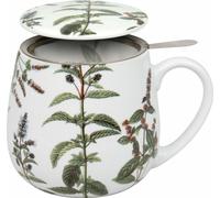 Könitz Becher mit Sieb und Deckel My Favourite Tea Pfefferminze, Teebecher, Tasse, Porzellan, 420 ml, 11 5 143 2133