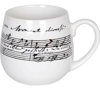 Könitz Cantata Kuschelbecher, Kaffeebecher, Kaffeetasse, Kaffee Tasse, Teetasse, Porzellan, Weiß / Schwarz, 420 ml, 11 7 343 0637