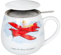 Könitz Der kleine Prinz Flugzeug Becher, Tasse, Teetasse, mit Sieb und Deckel, Porzellan, 420 ml, 11 5 143 2316