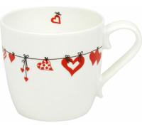 Könitz HEARTS Clothes Mug, tasse, tasse à café, bone china, coeurs, 415 ml, 11 2 057 1919