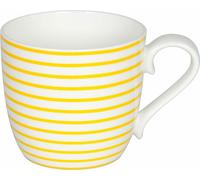 Könitz Lines Sun Becher, Tasse, Kaffeetasse, Bone China, Gelb Gestreift, 400 ml, 11 2 057 2335