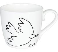 Könitz Picasso La Colombe De La Paix Becher, Kaffeebecher, Kaffeetasse, Kaffee Tasse, Teetasse, Porzellan, Weiß / Schwarz, 425 ml, 11 2 057 0210