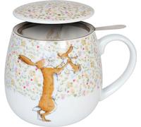 Könitz Tea For You Mug Je t'aime jusqu'à la lune, tasse à thé, avec passoire et couvercle, porcelaine, 420 ml, 11 5 143 2452