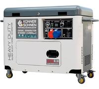 Könner & Söhnen KS 9300DE-1/3 ATSR Super S, Générateur diesel 7500 (400V) / 6500 Watt (230V),générateur diesel avec démarrage électrique, préchauffeur, 1x16A (400V)/1x32A (230V), générateur de secours
