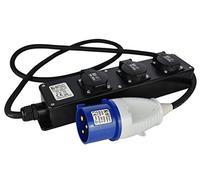 Könner & Söhnen KS EX1.5M-3S Adaptateur rallonge, Longueur de câble : 1,5 m, fiche électrique : 1x32A / 250V, Prises à clapet : 3x16A / 250V.