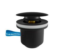 kör4u Bonde Design Pop-up Noire Mat 1 1/4" réglable en Hauteur - Bonde Universelle pour lavabo, Bouchon de lavabo, Bouchon de vidange avec Joints