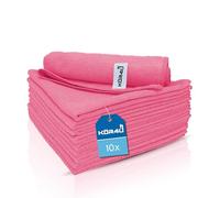 kör4u Lot de 10 chiffons en microfibre rose, 40 x 40 cm, 300 g/m², chiffons de nettoyage pour cuisine, salle de bain, nettoyage de voiture, chiffons de nettoyage, chiffons de polissage, absorbants,