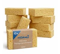 kör4u Lot de 10 éponges de nettoyage multi-usages naturelles d'environ 160 x 100 x 50 mm, extra larges et absorbantes pour la maison, l'atelier, la construction, le carrelage et les surfaces