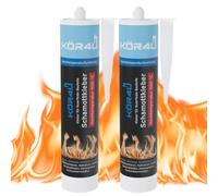 kör4u Lot de 2 colles réfractaires 310 ml, beige, colle pour composants réfractaires, parfaite pour réparer les briques réfractaires endommagées