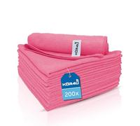 kör4u Lot de 200 chiffons en microfibre rose, 40 x 40 cm, 300 g/m², chiffons de nettoyage pour cuisine, salle de bain, nettoyage de voiture, chiffons de nettoyage, chiffons de polissage, absorbants,