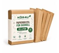 kör4u Lot de 25 sacs poubelle biodégradables en papier 20 l