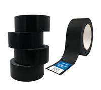 kör4u Lot de 5 rubans adhésifs en tissu épais avec revêtement en polyéthylène - Noir - 50 m x 48 mm - Imperméables - Pour fixer, renforcer ou sceller - Intérieur et extérieur